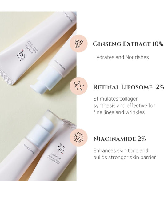 Beauty of Joseon Revive Eye Serum Ginseng + Retinal Awakening Eye Cream - For Dark Circles and fine lines - 2 Serums