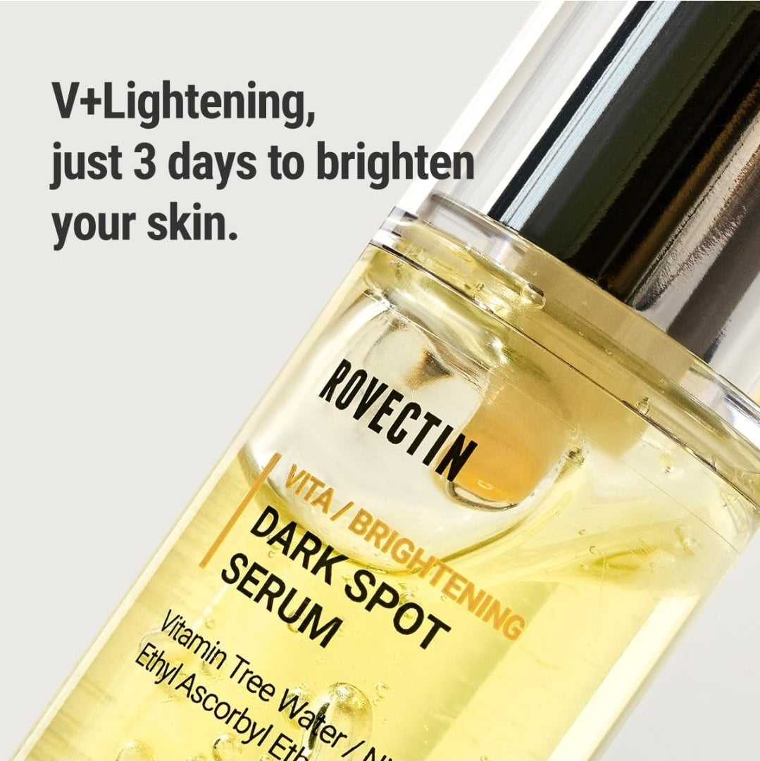 ROVECTIN Vita Brightening Dark Spot Serum - Clearing Blemish and Evening Skin Tone - Rich Vitamin C, Brightening, Hydrating