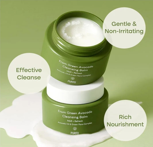 PURITO From Green Avocado Cleansing Balm - Melt-In Moisture with Avocado Oil, Vegan, Cruelty-Free, Suitable for Dry Skin
