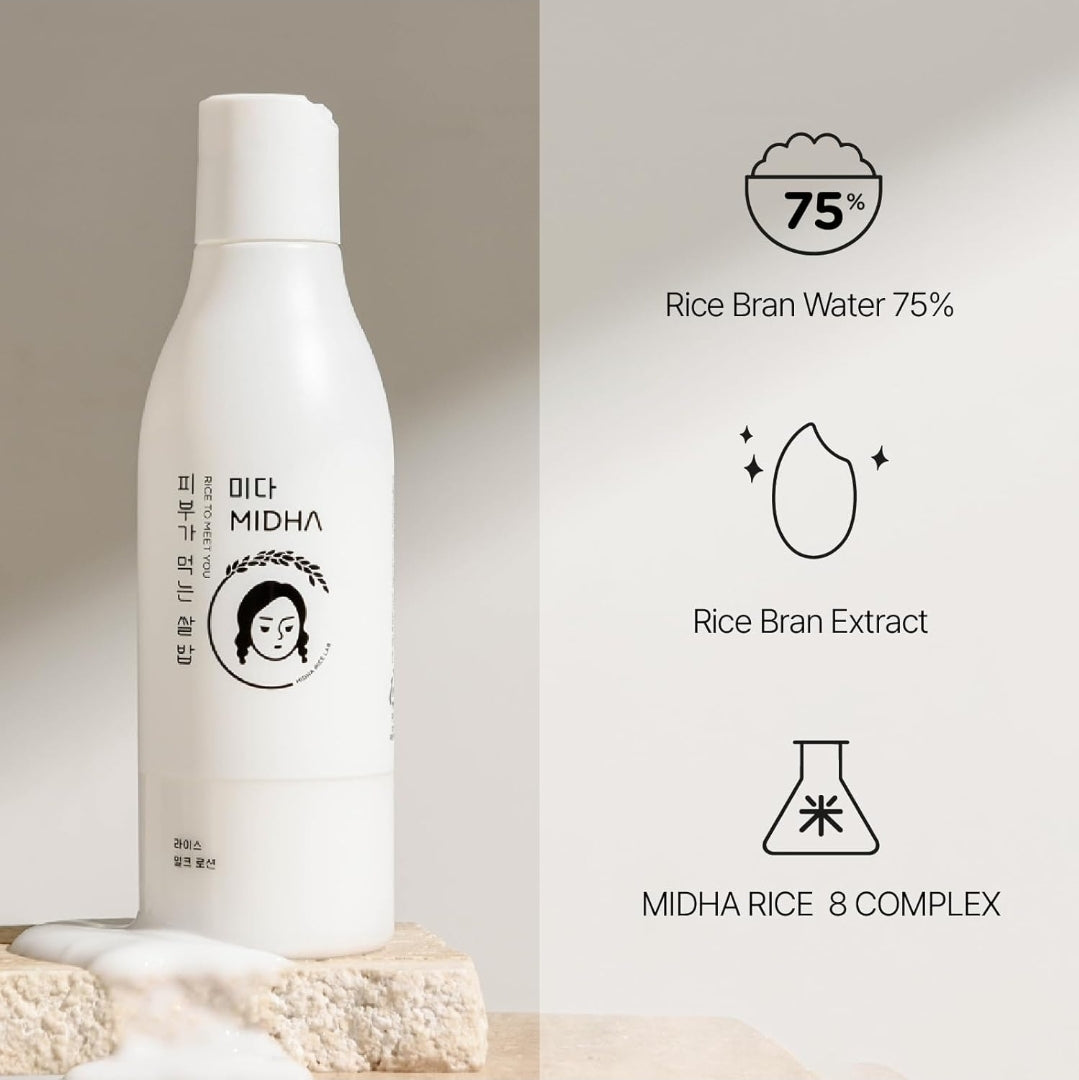 Loción de leche de arroz MIDHA - Hidratación profunda