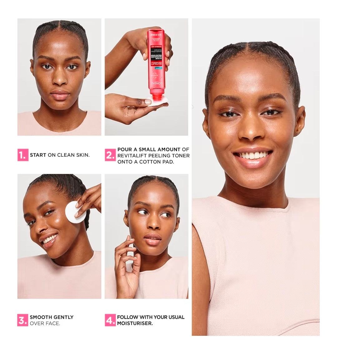 L'Oréal Paris Revitalift 5% Pure Glycolic Acid - Tónico exfoliante con aloe vera, sin alcohol ni fragancia