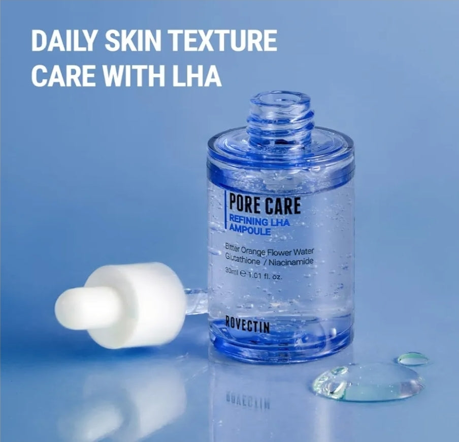 ROVECTIN Pore Care Refining LHA Ampoule - Gentle and Daily Ampoule with Neroli, Mild Exfoliant, Anti-Aging