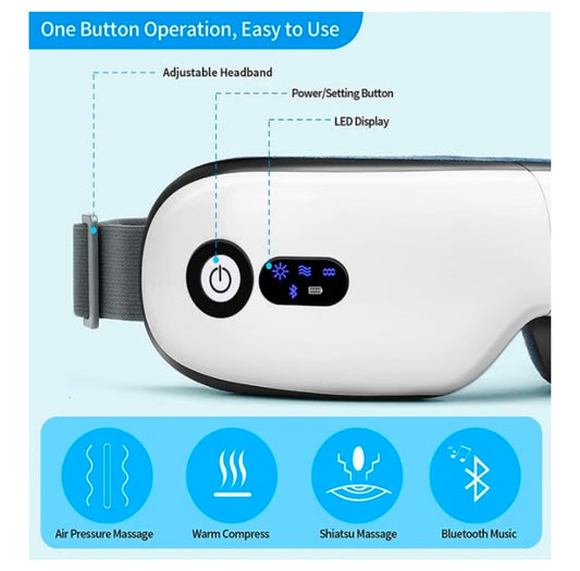 Eye Massager with Heat - For reducing Eye Strain and Promoting Relaxation, with Soothing Heat and Adjustable Settings, it’s Perfect for Everyday Comfort and Self-Care