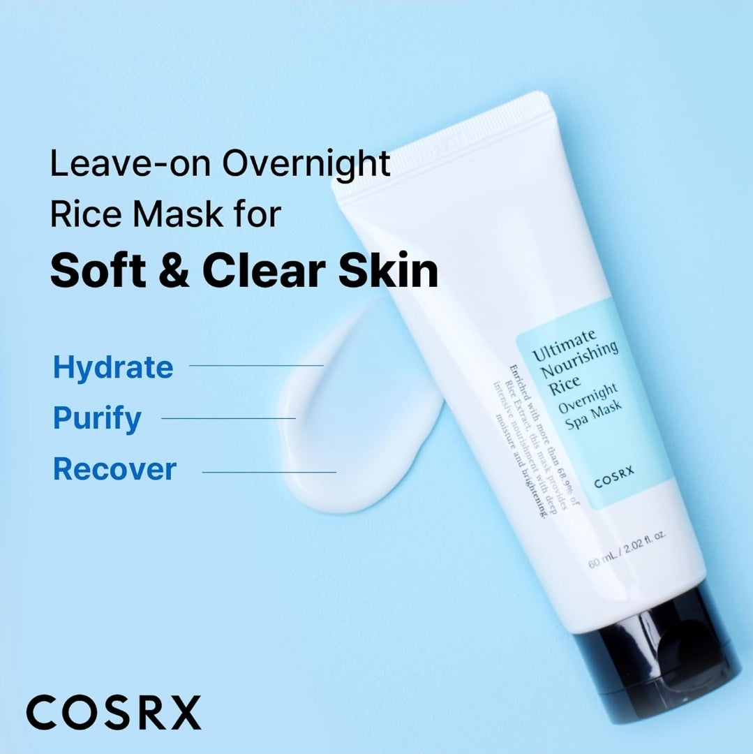 Mascarilla de spa nocturna de arroz nutritiva definitiva de COSRX: extracto de arroz al 68 % y niacinamida al 2 %