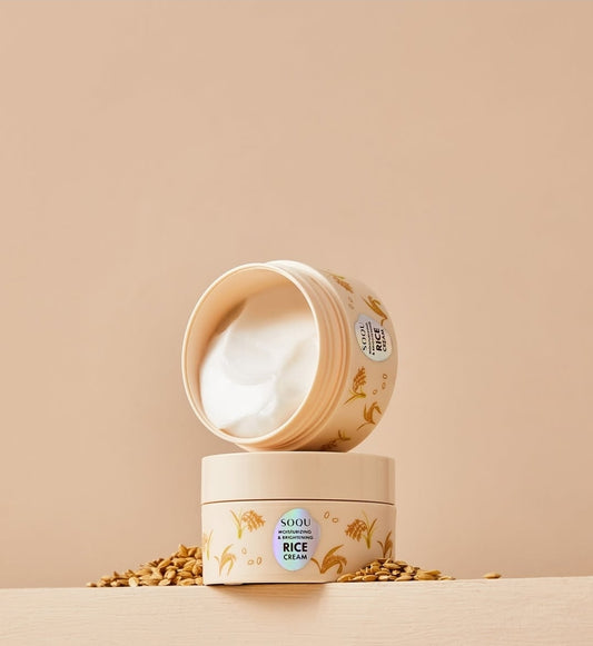 SOQU Moisturizing & Brightening Rice Cream - Nourishes your skin with rich hydration, making it brighter, clearer, and healthier