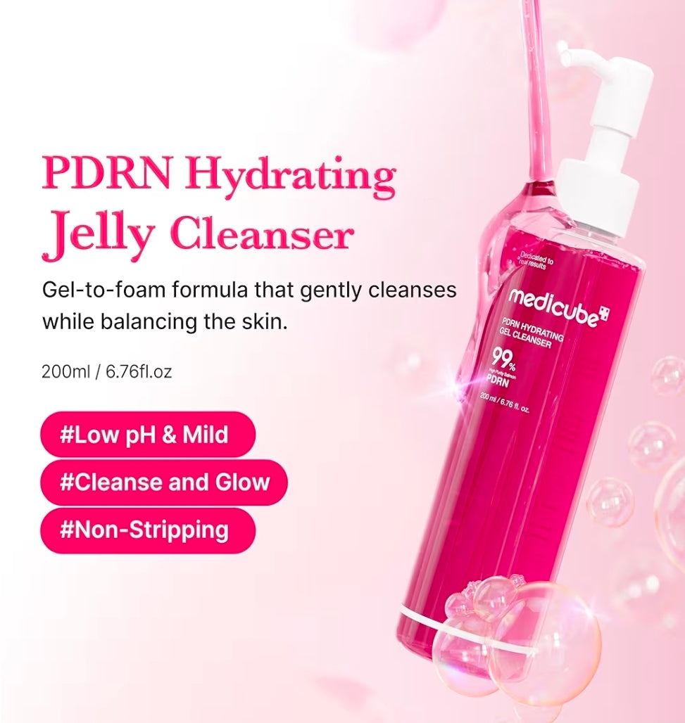 medicube PDRN Hydrating Gel Cleanser - Designed to help cleanse impurities while supporting hydration