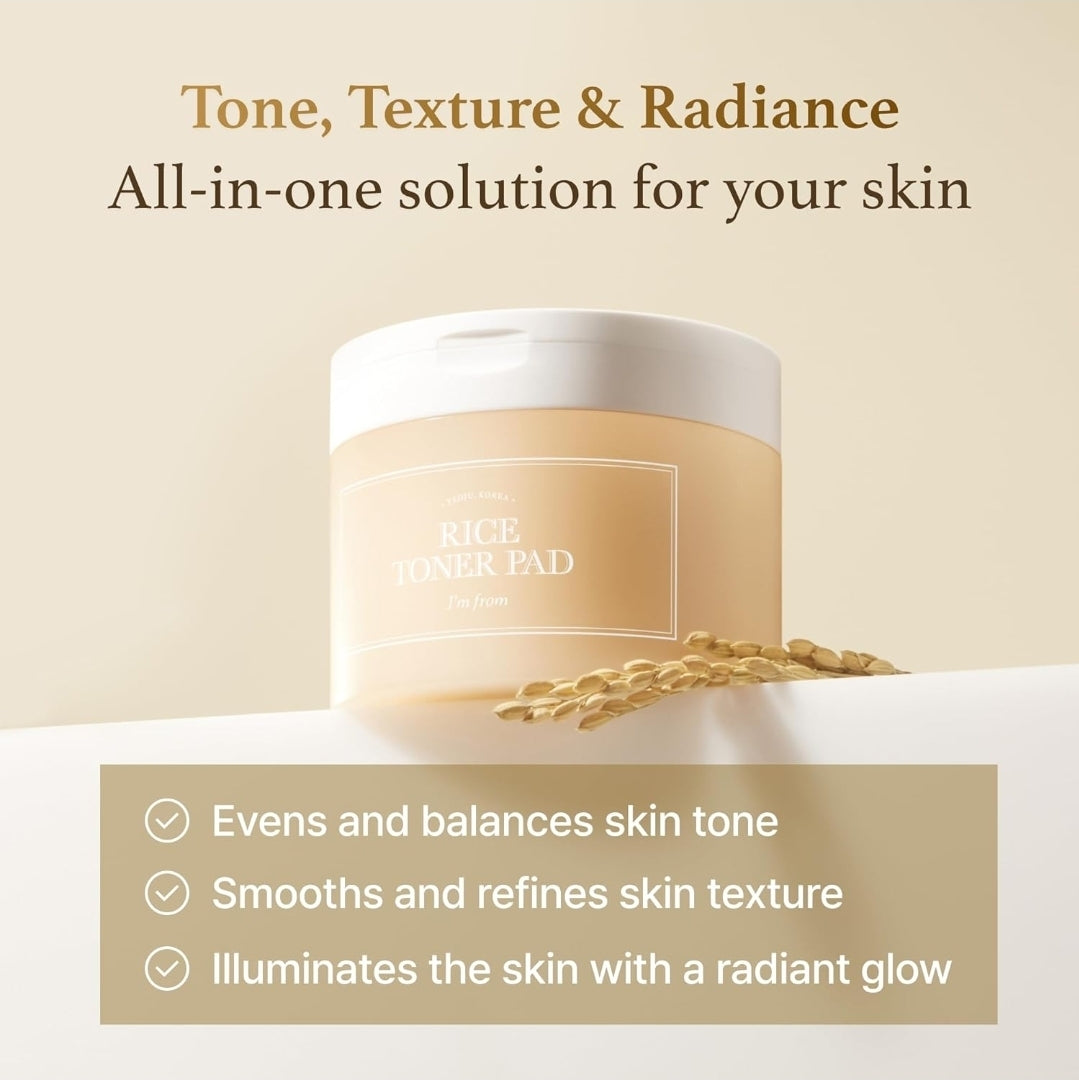 I'm From Rice Toner Pads - 60 Triple Layered - Revitalization, Hydrating, Radiance