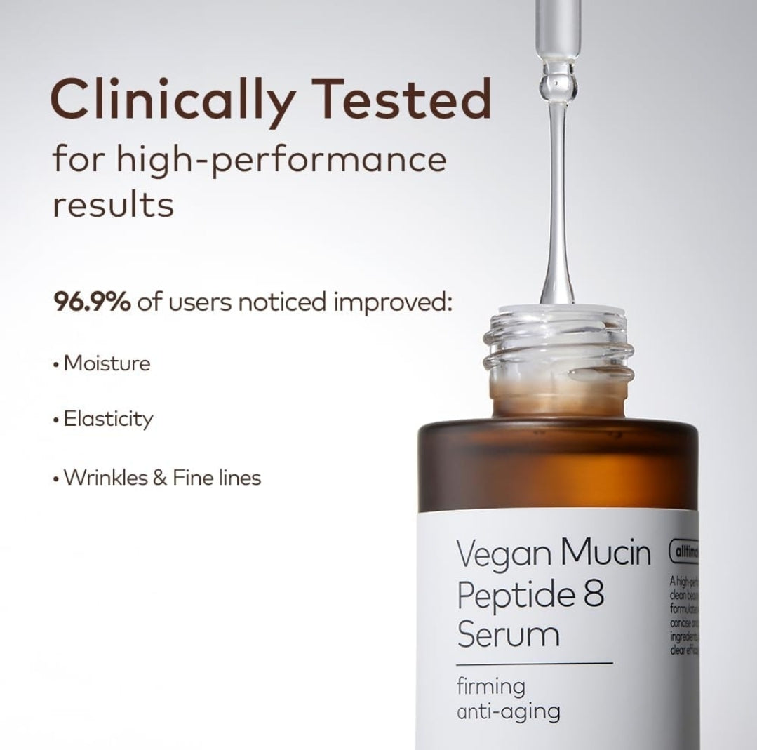 The Face Shop Alltimate Vegan Mucin Peptide 8 Serum - Hydrating & Firming, Anti Aging Serum