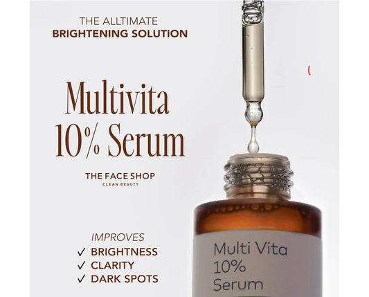 The Face Shop Alltimate Multivita 10% Serum - Vitamin C Face Serum, Brightening & Hydrating Facial Serum for Sensitive Skin, Dark Spot Correcting Glow Serum, Even Skin Tone