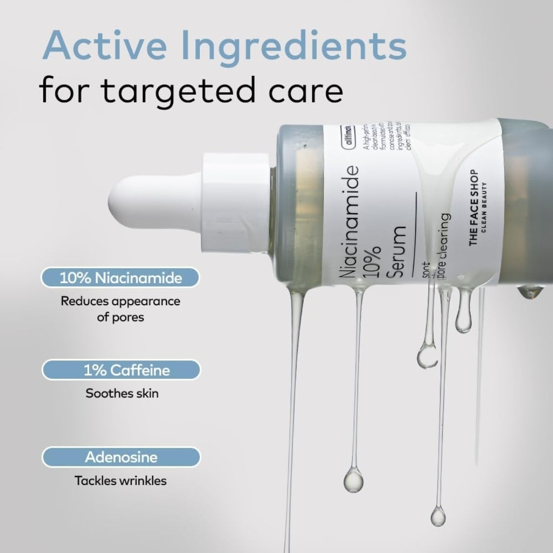 The Face Shop Alltimate Niacinamide 10% - Serum for Face with Caffeine & Peptide - Oil Control, Dark Spots and Pore reducer
