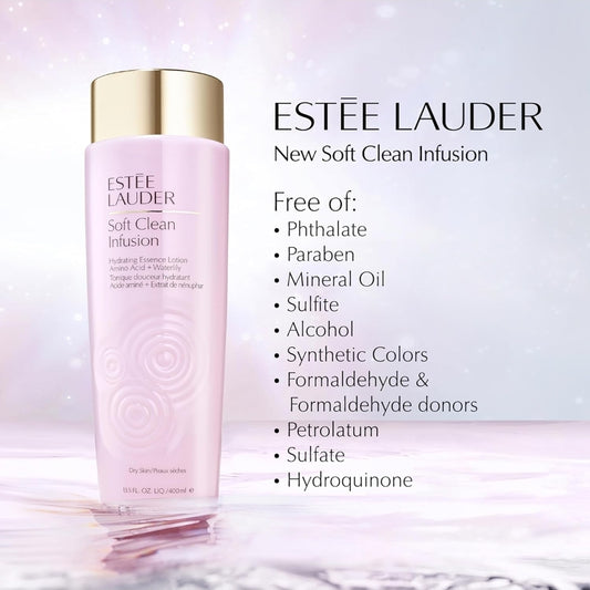 Estee Lauder Soft Clean Infusion Hydrating Essence Lotion with Amino Acid + Waterlily - Soothes, plumps & smooths skin