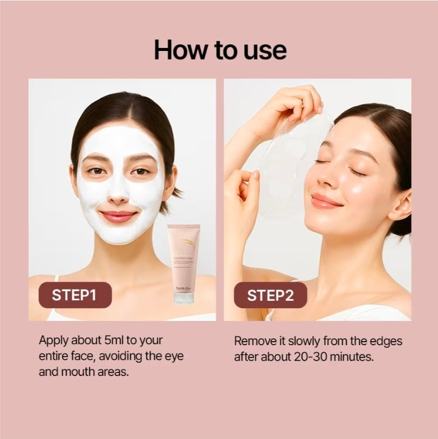 Farmstay Rice & Hyaluronic Acid Wrapping Mask - Rice peel off face mask, glass skin, nourishing and hydrating