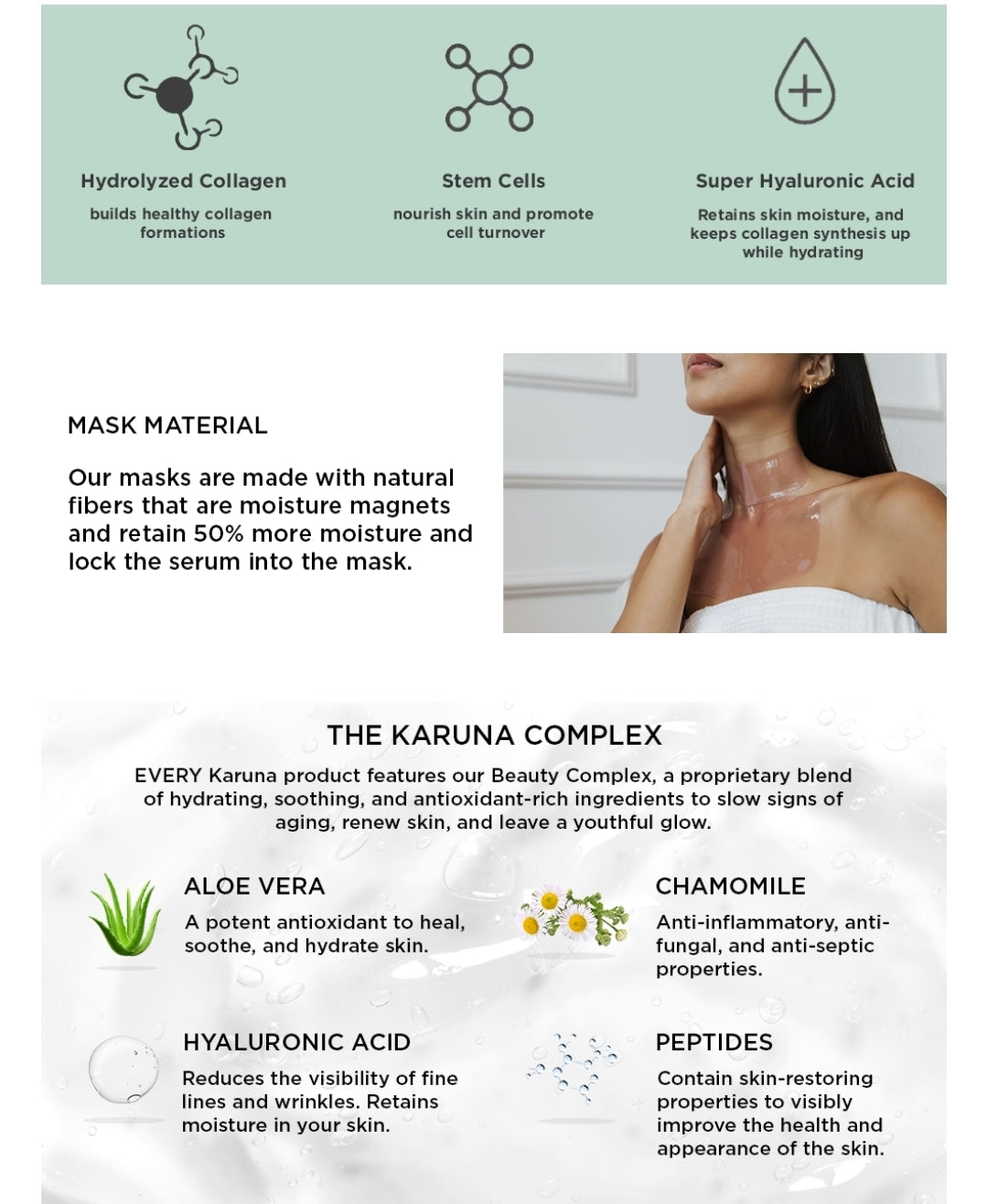Karuna Skin Collagen Decollete & Neck Hydrogel Mask - Deeply Moisturizing Wrinkle Patches, Age-Defying, Hydrating & Rejuvenating, Targets Fine Lines & Wrinkles, 1 Set Mask