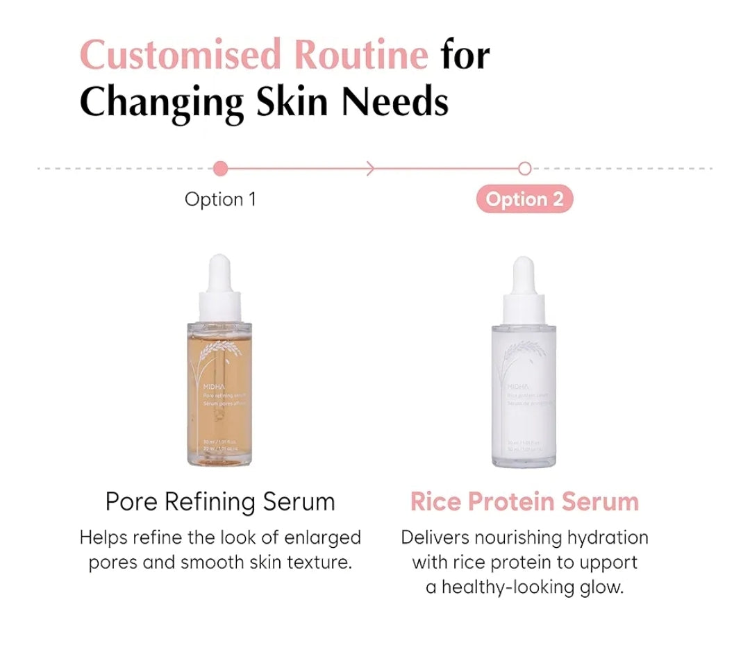 MIDHA Rice Protein Milky Serum - Deep hydration, Moisture balance, Firm Elasticity, Skin Barrier Support, Ceramide Skincare, Non-greasy finish, Smooth and hydrated, vegan