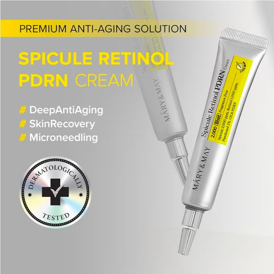 Mary & May Spicule Retinol PDRN Cream - 2000 Shot, Korean Face Moisturizer with Marine Spicules & Nano Liposome Retinol - Pore Texture Firming Treatment, Ceramide Panthenol for Sensitive Skin
