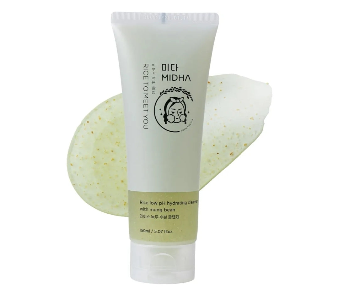 MIDHA Low pH Rice Gentle Cleanser with Mung Bean - Removes impurities, purify the skin, and support hydration