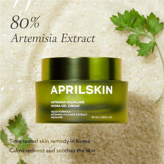 APRILSKIN Artemisia Squalane Hydra Gel Cream - Dry, Sensitive, Vegan, Cruelty Free, Low pH, Soothing & Firming, No sulfates and Artificial Fragrance