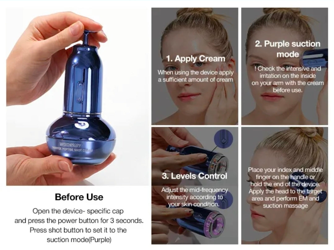 Meditherapy - Inmotox Suction Jet - Device that designed to lift sagging skin caused by tight muscles and fat, helping to revitalize for a firmer complexion