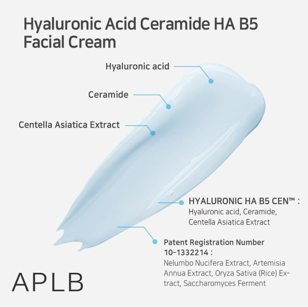 Crema facial APLB con ceramida de ácido hialurónico HA B5 - HYALURONIC HA B5 CEN Hidratación profunda