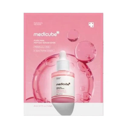 medicube PDRN Pink Peptide Ampoule Sheet Mask (1 mask)-Sheet Mask for Uneven Skin Tone Care - Glow & Hydration, Korean Skincare, 23ml