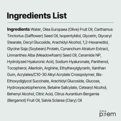 MAKE P:REM Safe Me Relief Moisture Cleansing Milk -  Hydrating Face Wash, Gentle Milk Cleanser for Sensitive Skin with Soy Protein, Korean Face Wash