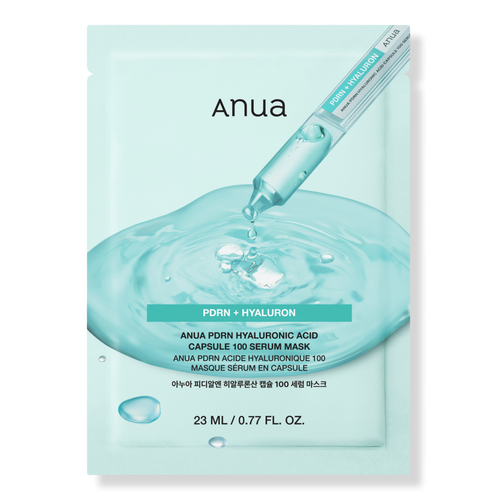 Anua PDRN Hyaluronic Acid Capsule 100 Serum (1 Mask)-Hydrating & Soothing Face Mask for Glass Skin, Dewy Glow and Firm Looking Skin, Salmon DNA & Collagen, Lightweight Texture