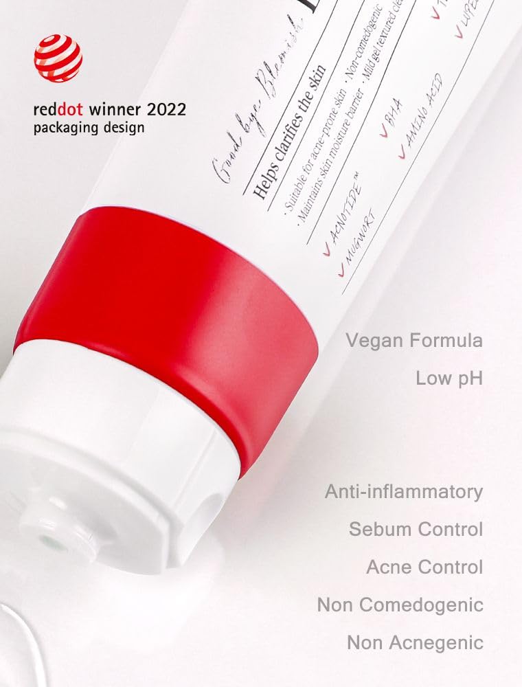 MIZON Good Bye Blemish Low pH Cleanser, Cleanser for troubled skin, Acne Treatment, Breakout Treatment, Korean Skincare, Acne Spot Treatment, Soothing for sensitive skin
