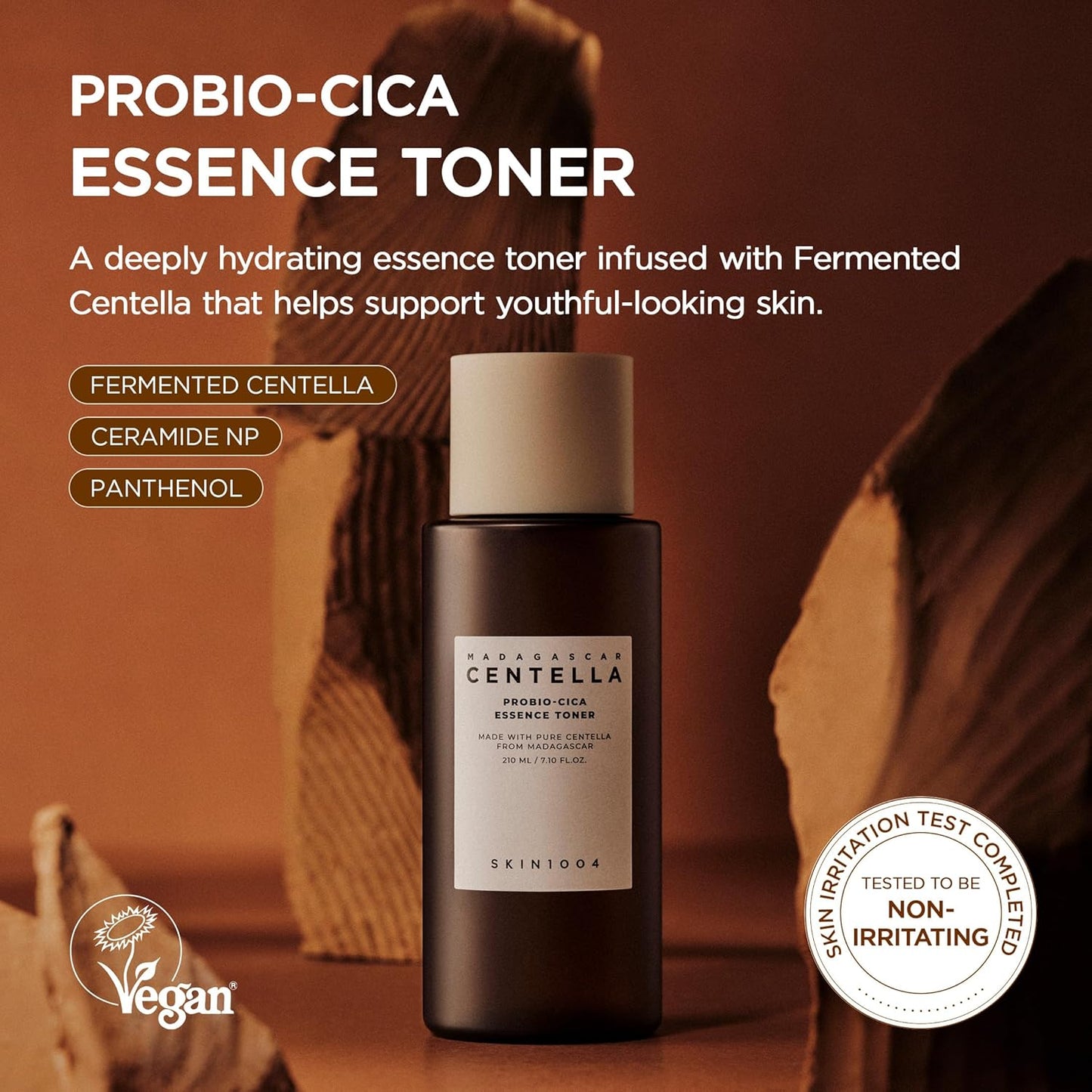 SKIN1004 Probio-Cica Essence Toner - Korean Hydrating Face Toner with Fermented Centella Asiatica & 5 Types of Hyaluronic Acid, Soothing Facial Toner Essence, Daily Korean Skin Care