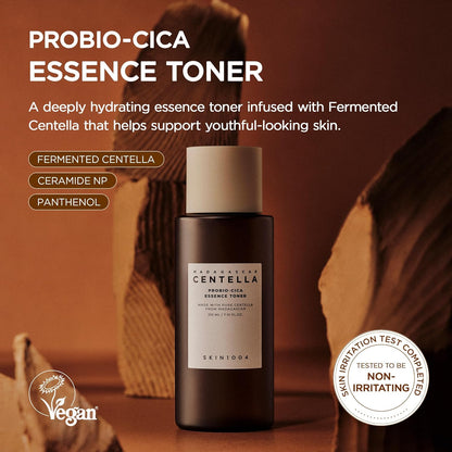 SKIN1004 Probio-Cica Essence Toner - Korean Hydrating Face Toner with Fermented Centella Asiatica & 5 Types of Hyaluronic Acid, Soothing Facial Toner Essence, Daily Korean Skin Care