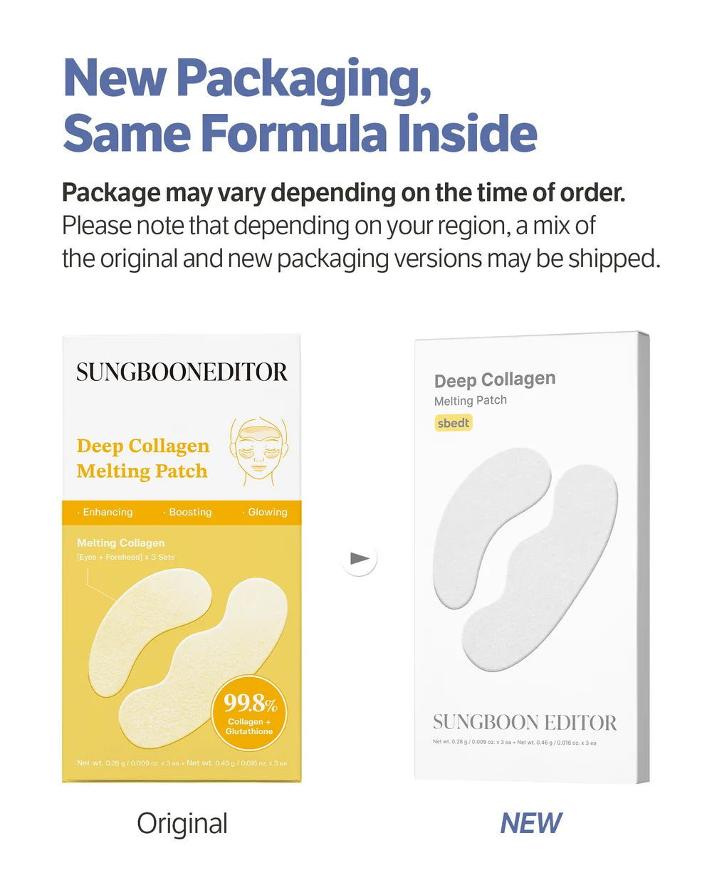 SUNGBOON EDITOR Deep Collagen Melting Eye Patch with Glutathione, 6ea