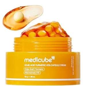 medicube Kojic Acid Turmeric Vita Capsule Cream - for Uneven Skin Tone, Tone Renewal & Radiance Care for troubled skin, Turmeric, Kojic, Vitamin C