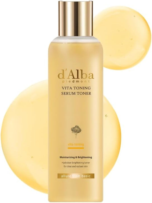 d'alba Piedmont White Truffle Vita Toning Serum Toner, Glass Skin with Double Vitamin Skincare, Face Moisturizer