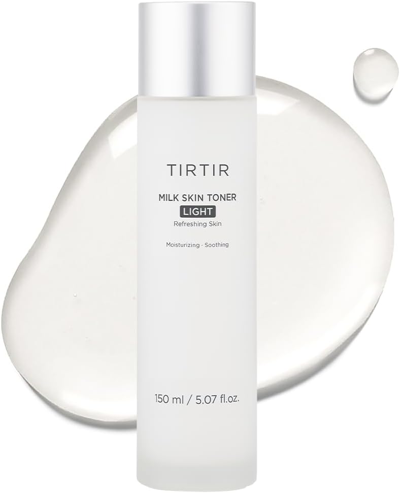 TIRTIR Milk Skin Rice Toner Light, Instant Hydration with 4% Niacinamide, Pantenol, Lightweight, Pore-tightening, Vegan, Acne-prone, Oily skin, Fungal Acne Safe, Korean skin care