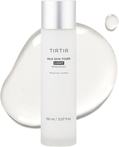 TIRTIR Milk Skin Rice Toner Light, Instant Hydration with 4% Niacinamide, Pantenol, Lightweight, Pore-tightening, Vegan, Acne-prone, Oily skin, Fungal Acne Safe, Korean skin care