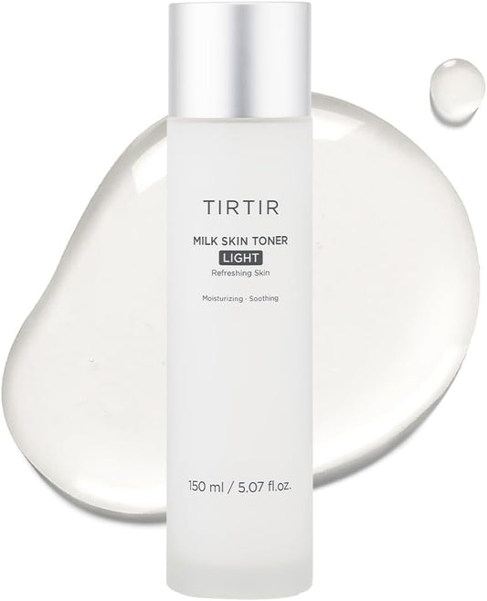 TIRTIR Milk Skin Rice Toner Light, Instant Hydration with 4% Niacinamide, Pantenol, Lightweight, Pore-tightening, Vegan, Acne-prone, Oily skin, Fungal Acne Safe, Korean skin care