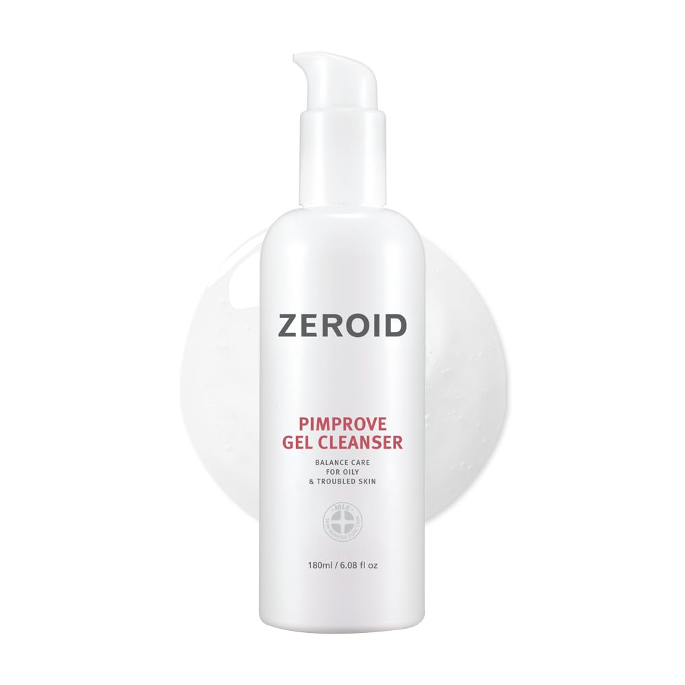 ZEROID Pimprove Gel Cleanser - Gentle Face Cleanser Face Wash for Sensitive Skin, Balanced Care for Oily & Troubled Skin, Acne-Prone Skincare