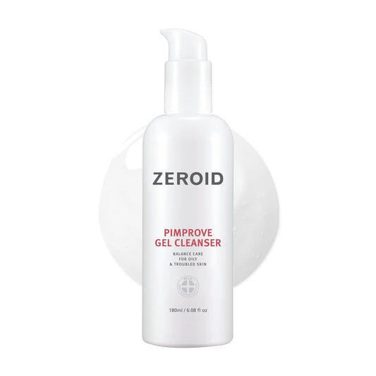 ZEROID Pimprove Gel Cleanser - Gentle Face Cleanser Face Wash for Sensitive Skin, Balanced Care for Oily & Troubled Skin, Acne-Prone Skincare