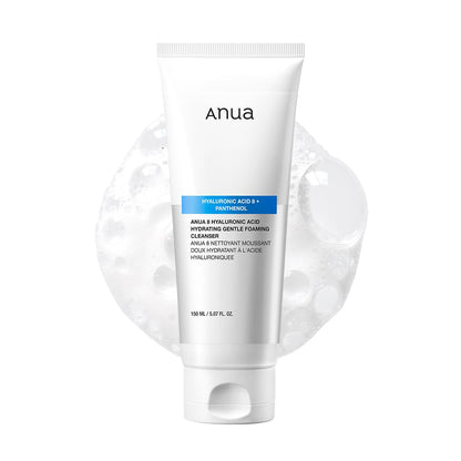ANUA Hydrating Gentle Foaming Cleanser, Daily Face Wash for Double Cleansing, Hyaluronic Acid, Zinc, Panthenol, for Dry & Sensitive Skin, Sebum Balance Facial Cleanser, Korean Skincare