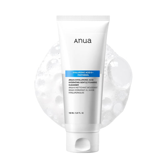 ANUA Hydrating Gentle Foaming Cleanser, Daily Face Wash for Double Cleansing, Hyaluronic Acid, Zinc, Panthenol, for Dry & Sensitive Skin, Sebum Balance Facial Cleanser, Korean Skincare