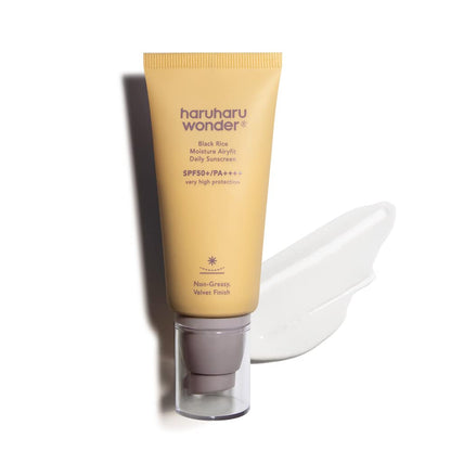 Haruharu Wonder Black Rice Moisture Airyfit Daily Sunscreen - Velvet Finish, No White Cast, Hydrating, Moisturizing, Korean Skin Care, Vegan, Clean Beauty