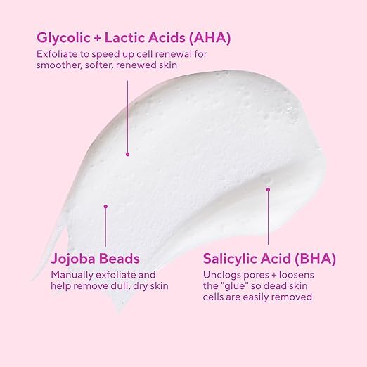 Murad AHA/BHA Exfoliating Cleanser - Glycolic Acid, Exfoliating face wash with Salicylic, Lactic & Glycolic Acids and Jojoba Beads exfoliates, smooths, softens and hydrates