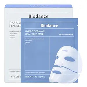 BIODANCE Hydro Cera-nol Real Deep Mask, Hydrating Overnight Hydrogel Face Mask, Moisturizing, Redness Reducing, Quick Soothing, After Sun Care, Sunburn Relief. (1x)