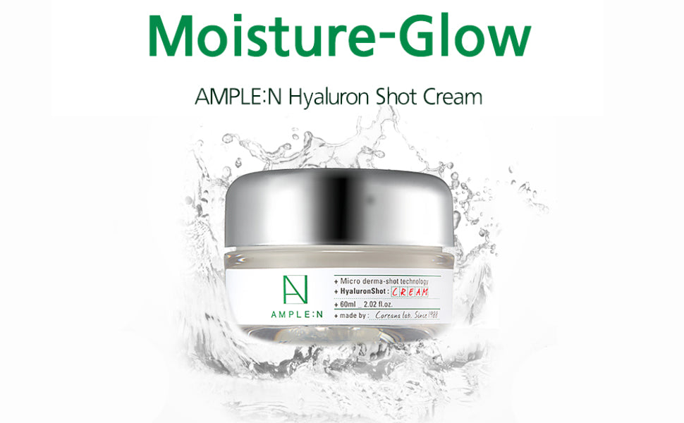 CORÉANA AMPLE:N Hyaluron Shot Cream - Xylitol Complex and Ceramide Contained Moisturizing & Rich Nourishing Cream, Smooth Skin Texture