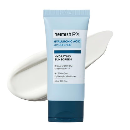 HEIMISH RX Hyaluronic Acid Hydrating Sunscreen No White Cast, Lightweight, Fast-absorbing Daily Relief Facial Sunscreen, Moisturizing Broad Spectrum SPF 50, Korean Skincare