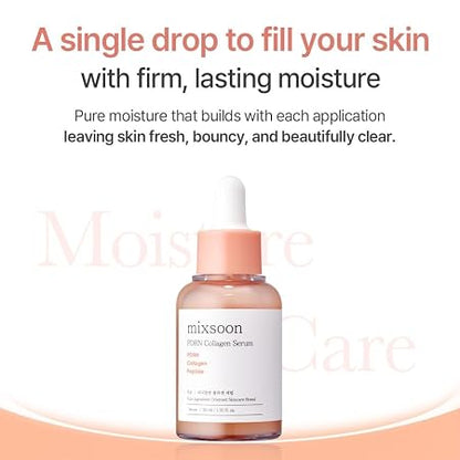 mixsoon PDRN Collagen Serum -Firming, Hydrating and Revitalizing for Face, Lightweight Peptide Hydrating Moisturizer