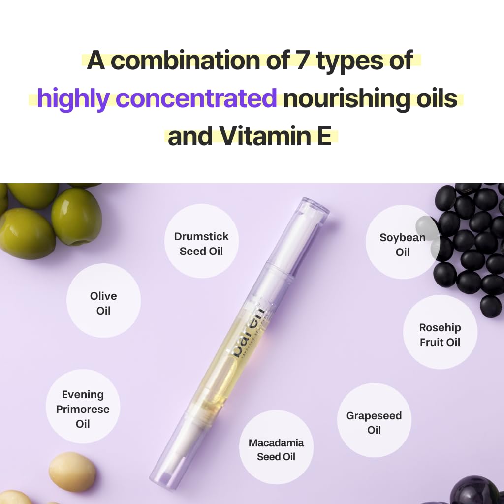 Baren Cuticle Oil Pen, Nourishing Nail Repair Oil with Jojoba & Vitamin E