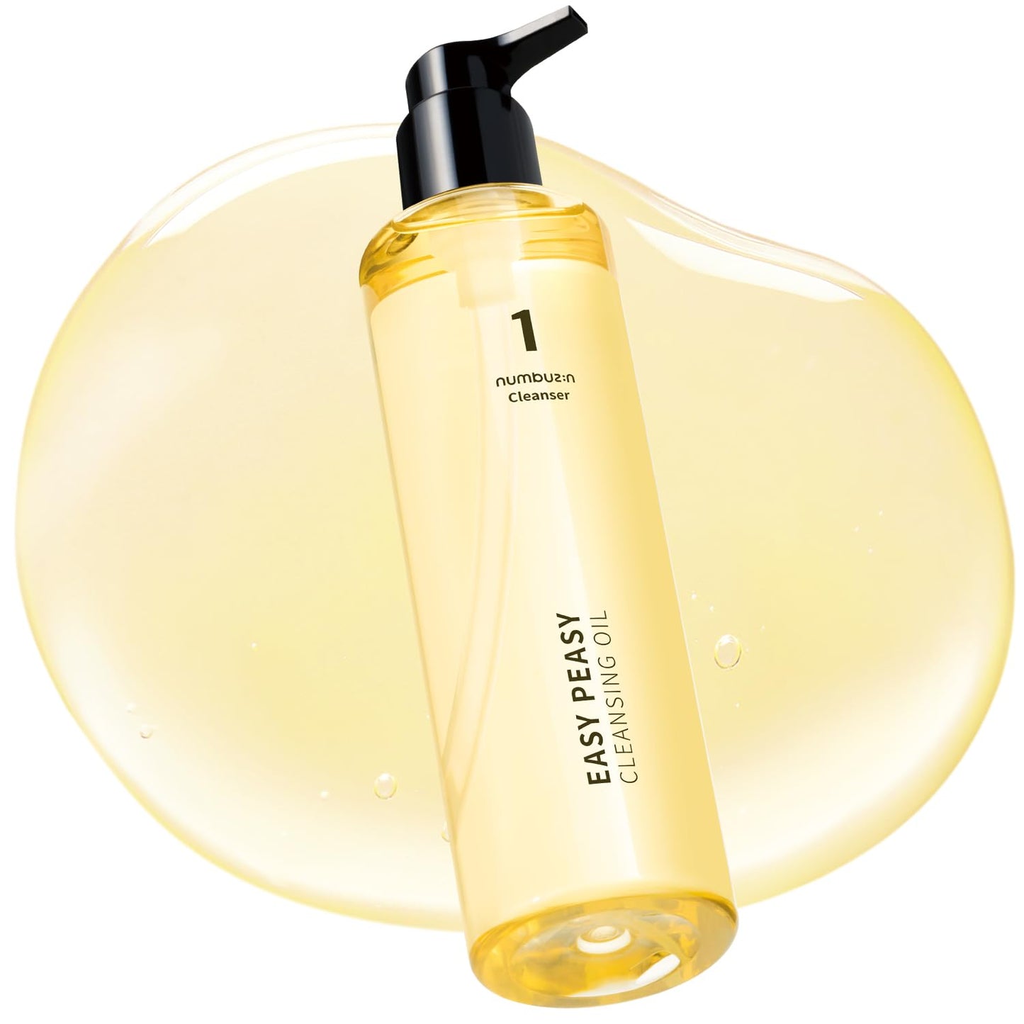 numbuzin No.1 Easy Peasy Cleansing Oil, Lightweight Makeup Remover & Facial Cleanser, Waterproof Makeup & Blackhead Care, Corn & Macadamia Seed Oil, Fragrance-Free