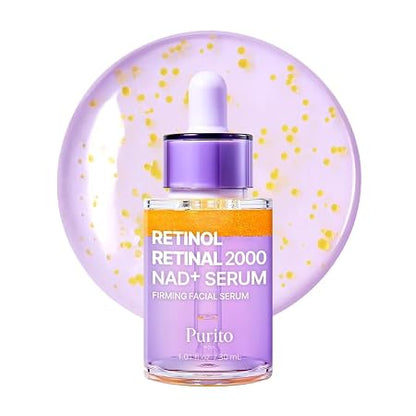 PURITO Retinol 0.1% + Retinal 0.1% Anti-Aging Facial Serum | for Wrinkles, Fine Lines & Firmer Skin | Dual Retinoids with NAD+, Improve Elasticity & Skin Texture