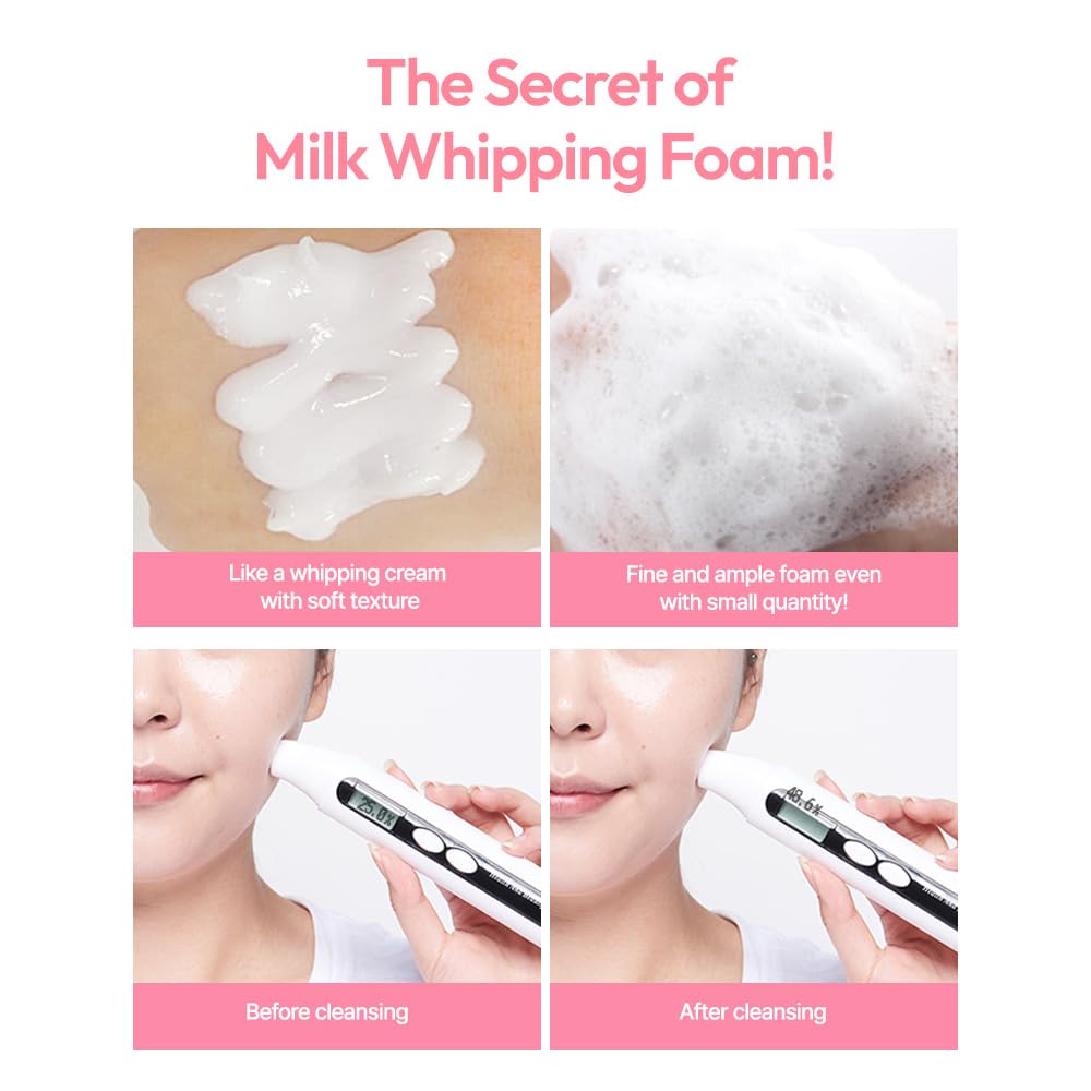 G9SKIN White in Milk Whipping Foam – Moisturizing Whipped Facial Cleanser for Radiant Skin