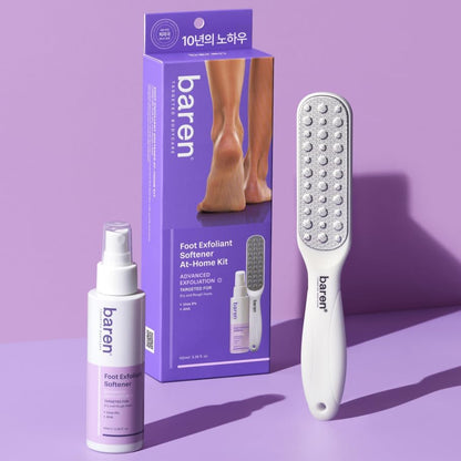 Baren Foot Callus Remover Kit, Instant Peeling Spray & Foot File for Heels